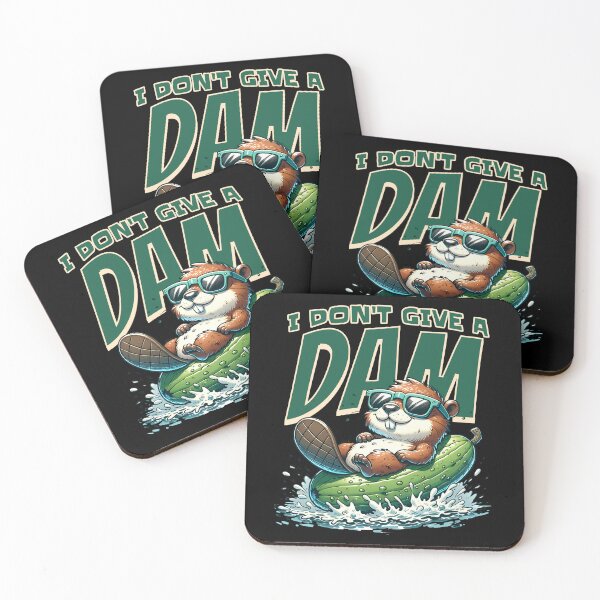 Item preview, I Don't Give A Dam Funny Beaver Puns - Cute Animal Humor Gift Black designed and sold by InkyGenies.