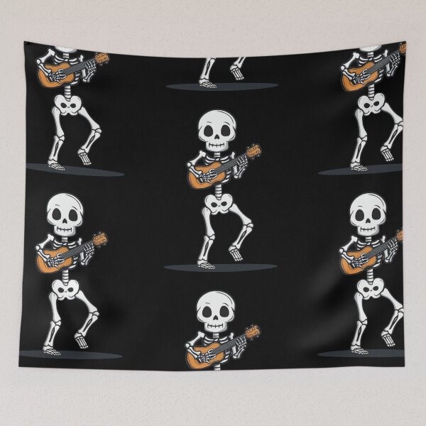 Item preview, Skeleton With Guitar Plays the Guitar Preppy Skeleton Dancing Horror designed and sold by Cr320.