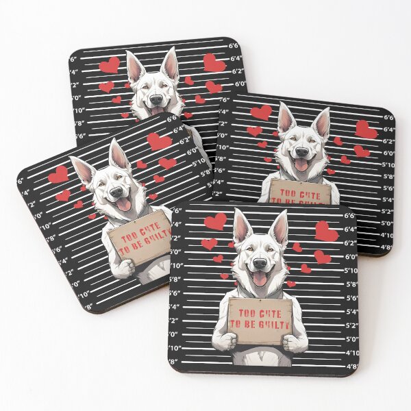 Item preview, Prisoner Dog White Swiss Shepherd   "Too Cute To Be Guilty" designed and sold by GoodyPaws.