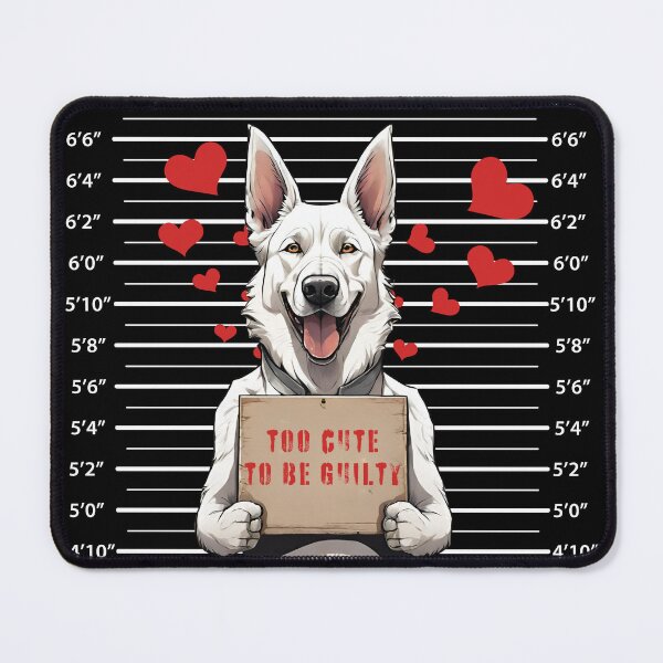 Item preview, Prisoner Dog White Swiss Shepherd   "Too Cute To Be Guilty" designed and sold by GoodyPaws.