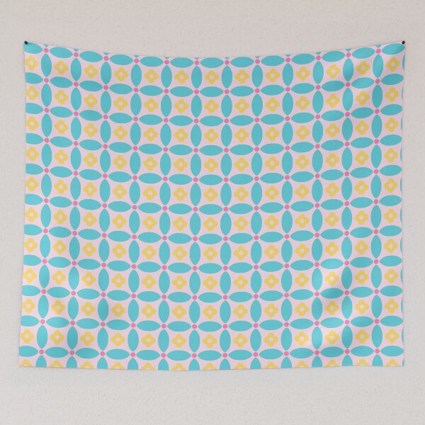 Item preview,  Modern Elegant Abstract Decorative Pink Yellow Flowers Floral Green Leaves Pattern   designed and sold by wenjunior.