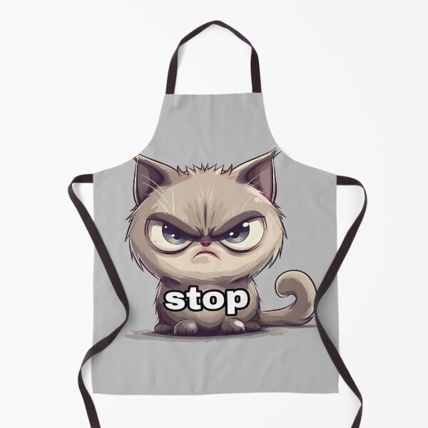 Item preview,  Angry cartoon cat with a stern expression say stop designed and sold by mando24895.