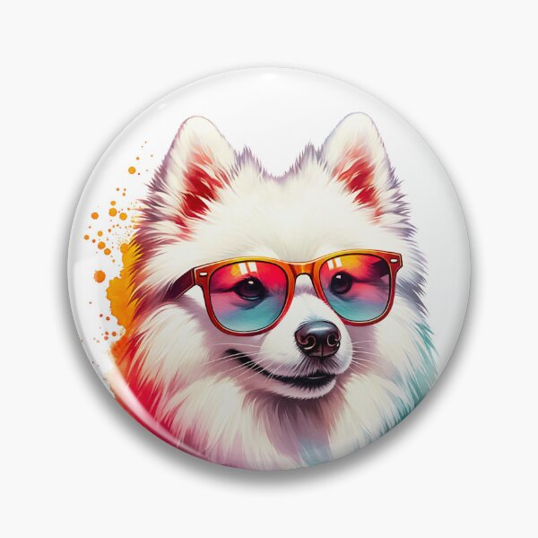 Item preview, Watercolor American Eskimo Dog Wearing Sunglasses designed and sold by TheAnimalZ00.