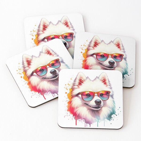 Item preview, Watercolor American Eskimo Dog Wearing Sunglasses designed and sold by TheAnimalZ00.
