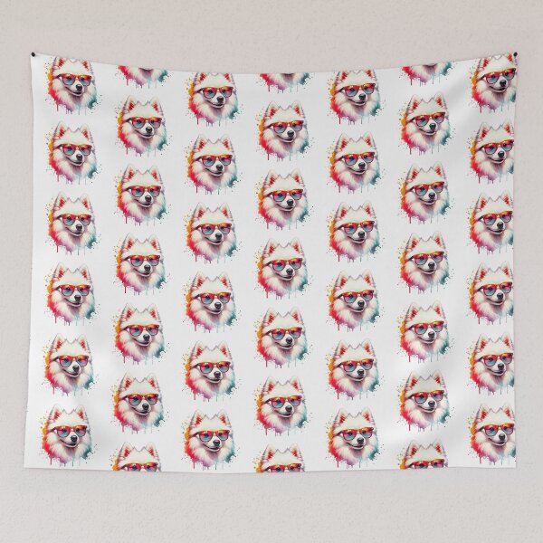 Item preview, Watercolor American Eskimo Dog Wearing Sunglasses designed and sold by TheAnimalZ00.