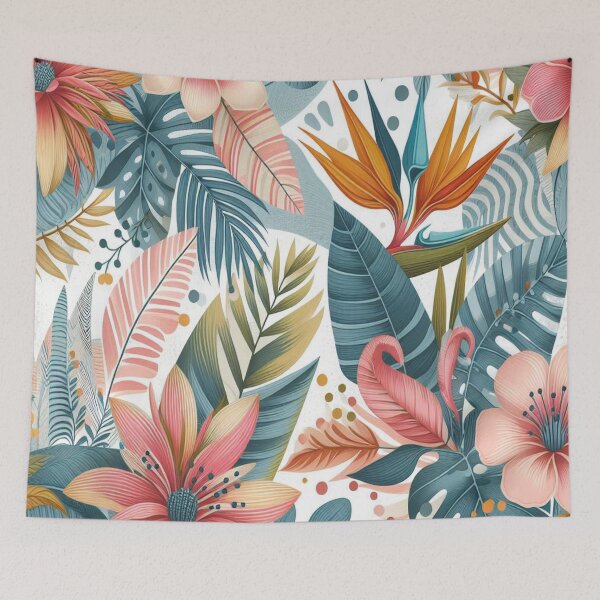 Item preview, Modern tropical floral pattern. Colorful abstract contemporary seamless pattern. Watercolor illustration. Hand drawn. designed and sold by asbno19.