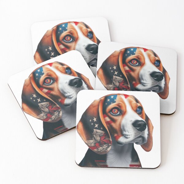 Item preview, Patriotic Tatted Beagle with Heterochromia designed and sold by TattedWolf.