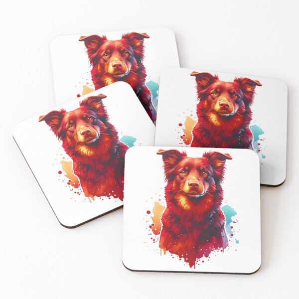 Item preview, Watercolor Red Australian Kelpie  designed and sold by TheAnimalZ00.