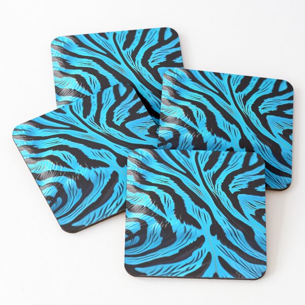 Item preview, Abstract Blue Tiger Stripes Skin Pattern designed and sold by TheArtOfPat.