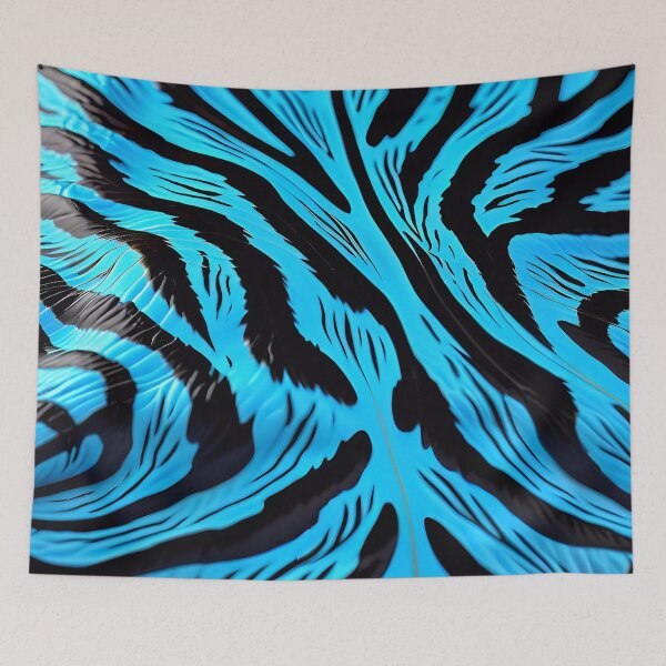 Item preview, Abstract Blue Tiger Stripes Skin Pattern designed and sold by TheArtOfPat.