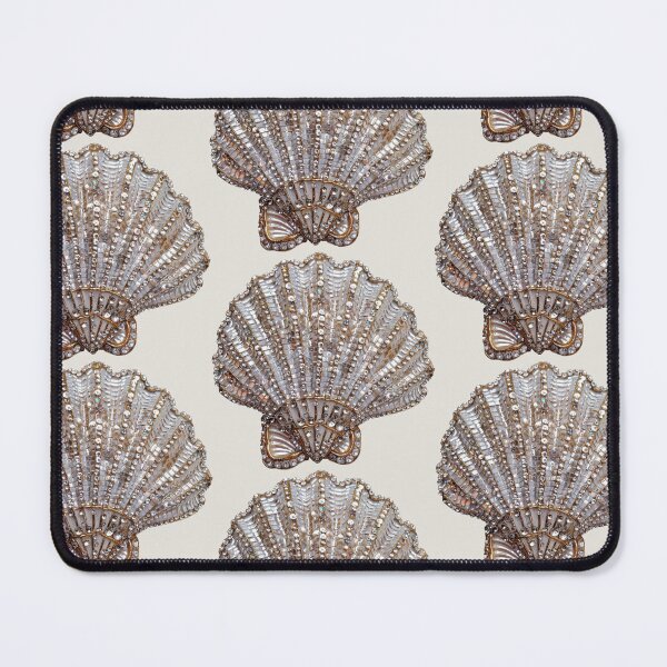 Item preview, sequin sea shell beige summer aesthetic designed and sold by Creative Brat Design Studio.