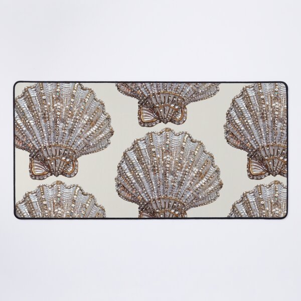Item preview, sequin sea shell beige summer aesthetic designed and sold by Creative Brat Design Studio.