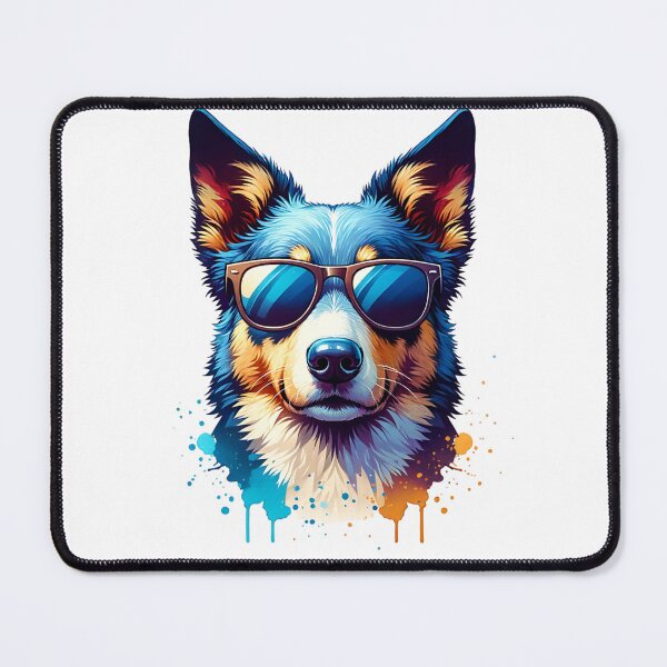 Item preview, Blue And Tan Australian Kelpie Wearing Sunglasses  designed and sold by TheAnimalZ00.