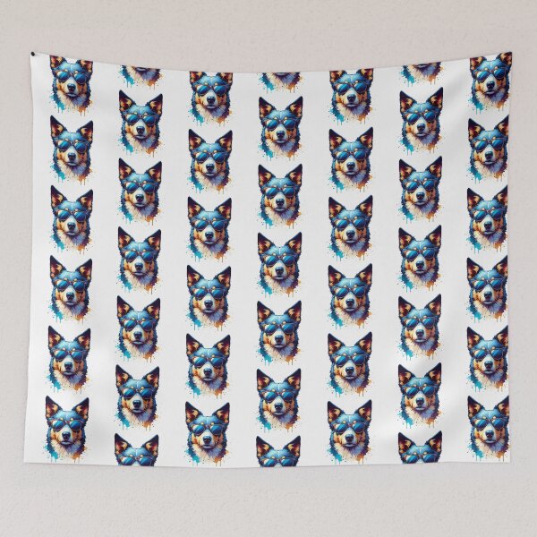 Item preview, Blue And Tan Australian Kelpie Wearing Sunglasses  designed and sold by TheAnimalZ00.