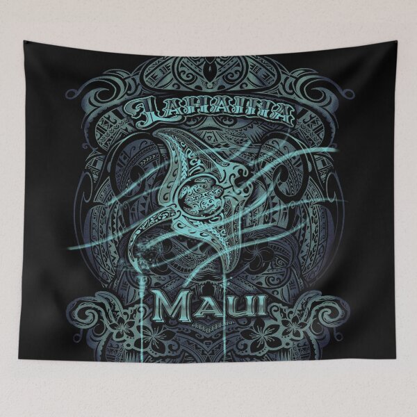 Item preview, Vintage Lahaina Maui Tribal Manta Ray With Water Shirt Design 011 designed and sold by sunnthreads.