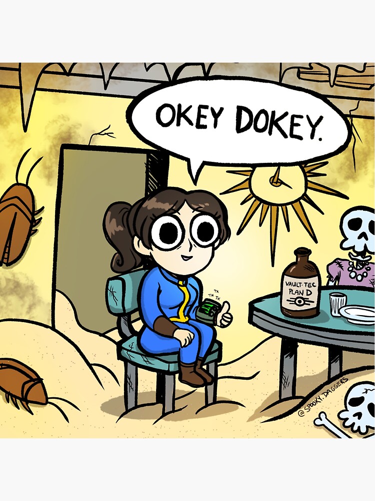 "Fallout Okey Dokey" Sticker for Sale by SpookyDaggers Redbubble
