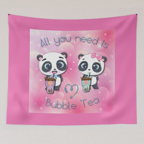 Artikelvorschau, Bubble Tea, süßer Panda, lustige Pandas, Alles was du brauchst ist Bubble Tea, Panda, Pink Bubble entworfen und verkauft von GOLDENGARDENART.