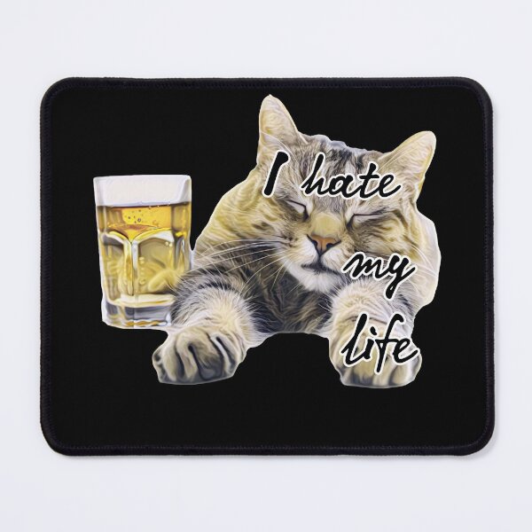 Item preview, funny Drunken cat designed and sold by mando24895.