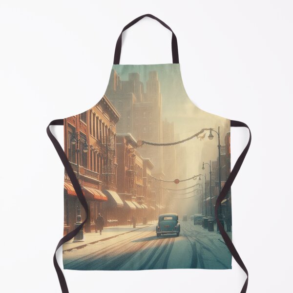 Item preview, Vintage Snow Scene Art - Nostalgic 1940s City Drive Digital Print designed and sold by Era-Swing.