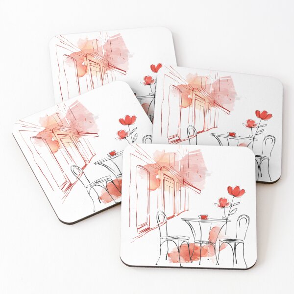 Item preview, Café du Coin - A Serene Corner in Brushstrokes designed and sold by fluidwatercolor.