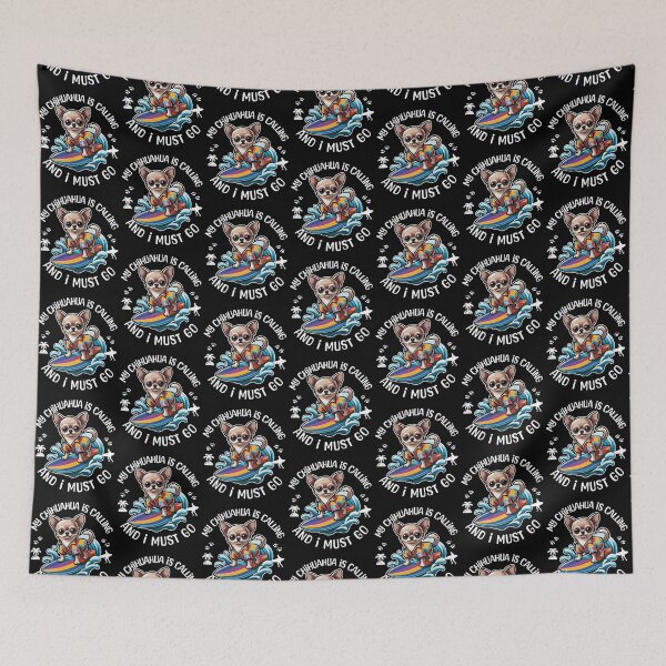 Item preview, Chihuahua Riding Waves Surfing Dog designed and sold by Betsytiptoe.