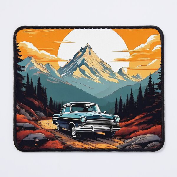 Item preview, Classic Car on a Mountain Road designed and sold by Design-Illusi0n.
