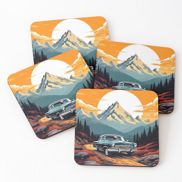 Item preview, Classic Car on a Mountain Road designed and sold by Design-Illusi0n.