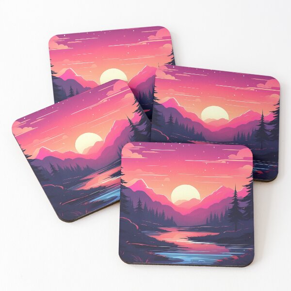 Item preview, Sunset Over a Mountain River designed and sold by Design-Illusi0n.