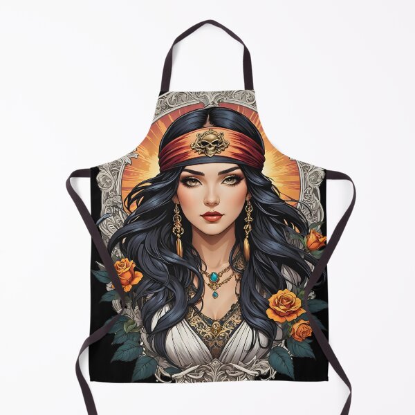 Item preview, Female Pirate Anne Bonny retro vintage floral design designed and sold by BorgSpareParts.