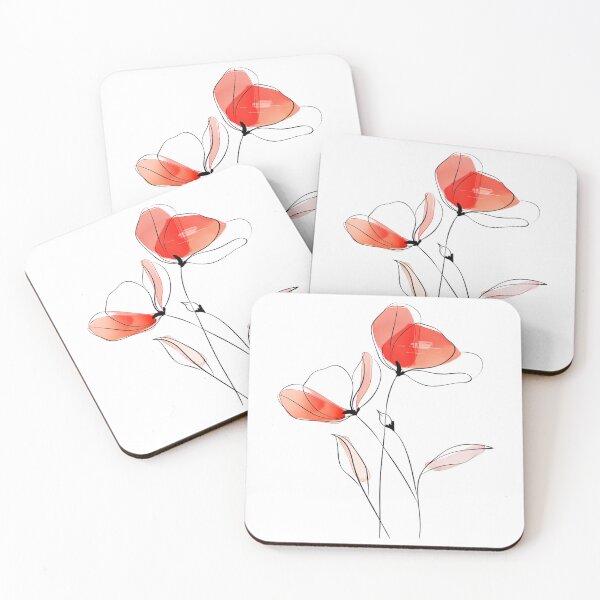 Item preview, Coquelicot Serenity: Two Poppy Flowers designed and sold by fluidwatercolor.