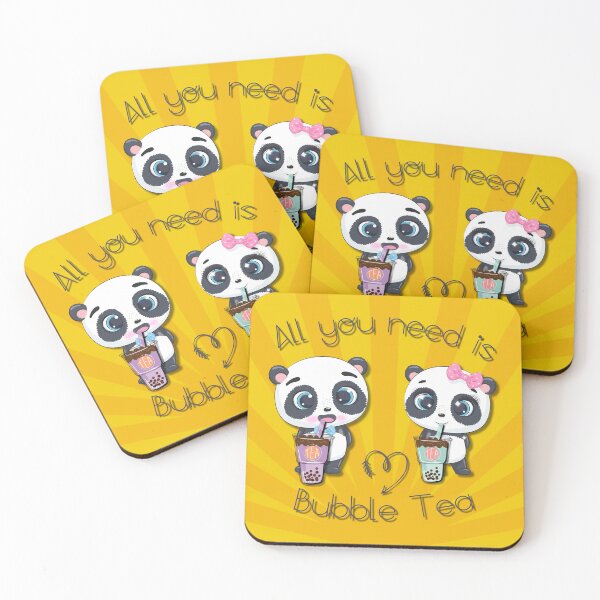 Item preview, Bubble Tea, sweet panda, funny pandas, All you need is Bubble Tea, Panda,  yellow designed and sold by GOLDENGARDENART.