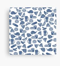 Seamless pattern with different foods. Canvas Print