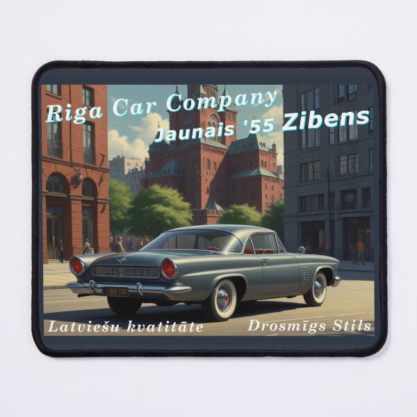 Item preview, Vintage car poster - Riga Car Co. - 1955 Zibens Sports Coupe metal green Latvian designed and sold by Museum Of Non-Existing Art.