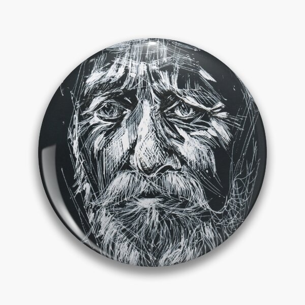 Item preview, Line Art Older Man Ink Drawing Portrait designed and sold by Dariia Zhyrova.