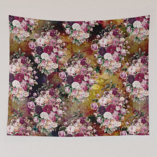 Item preview, Flowers in a diamond floral pattern, decorative pattern, modern design, flowers repeat pattern, multicoloured yellow floral   designed and sold by ZeinabTaha.