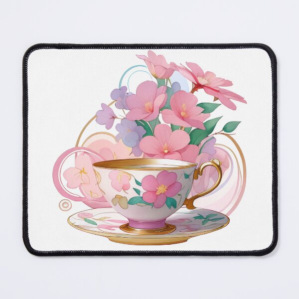 Item preview, A cup with flowers. Watercolor print designed and sold by Harmonysens.