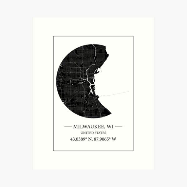 Item preview, Milwaukee map designed and sold by Mapmingle.