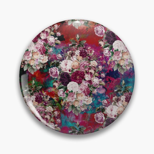 Artikelvorschau, Blumen in einem Rautenmuster, dekoratives Muster, modernes Design, Blumen-Repeat-Muster, türkis-rotes Blumenmuster entworfen und verkauft von ZeinabTaha.