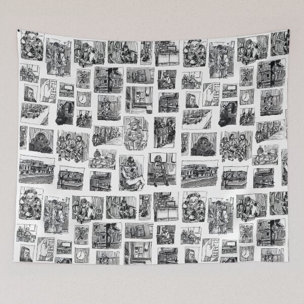 Item preview, Urban Sketch Patchwork designed and sold by Lauren Tregenza Fine Art.