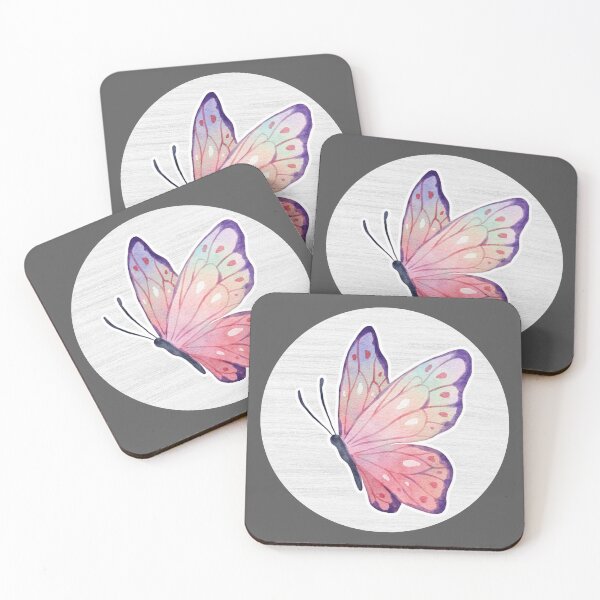 Item preview, Red Purple Butterfly Watercolor Drawing designed and sold by LivingColorful.
