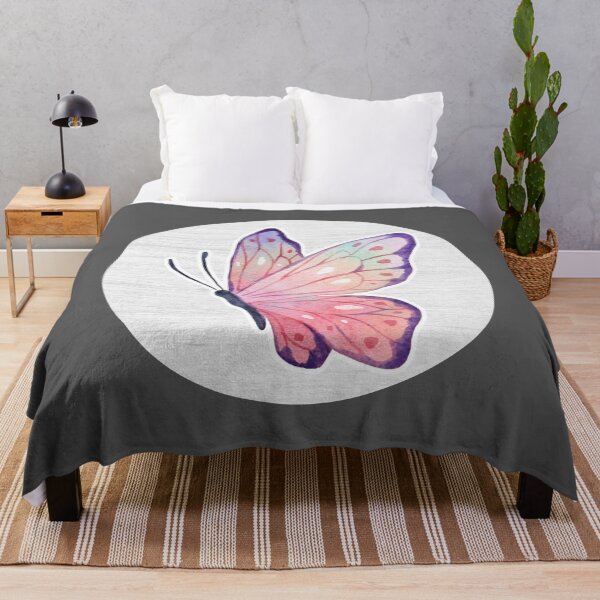 Item preview, Red Purple Butterfly Watercolor Drawing designed and sold by LivingColorful.