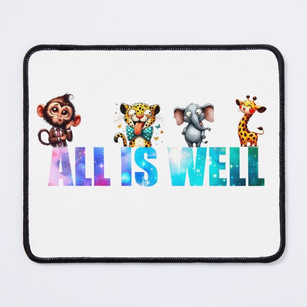 Item preview, All is well Affirmation with cute animal illustrations designed and sold by Fantacaroo Designs.