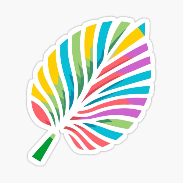 Colorful coconut palm leaf Sticker