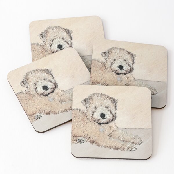 Item preview, Soft Coated Wheaten Terrier Puppy Painting Original Art designed and sold by alpendesigns.