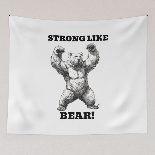 Item preview, STRONG LIKE BEAR design - Flexing Muscles, Jacked and Shredded Bodybuilding Bear designed and sold by Primal Pump Co LTD.