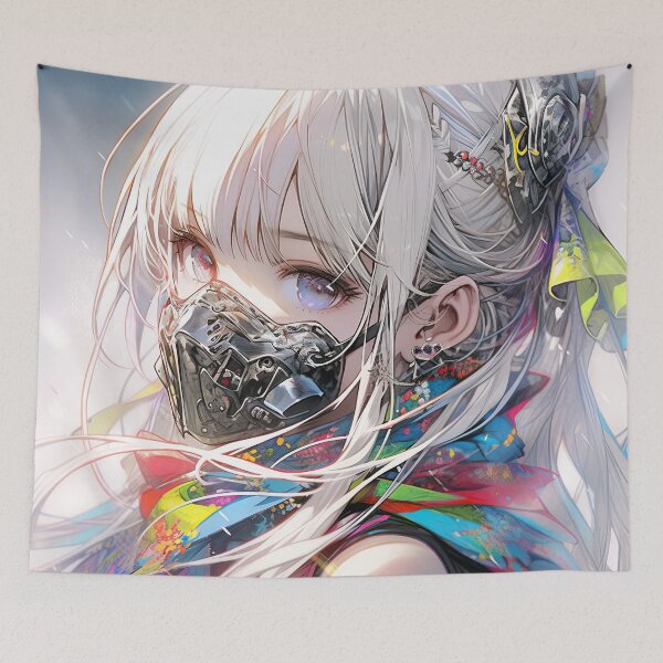 Item preview, Masked Spectral Cyberpunk Daydream Anime Girl designed and sold by bubblegoth.