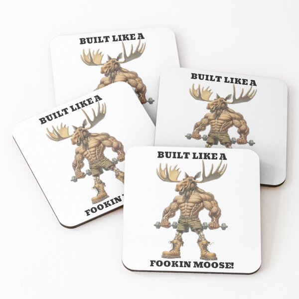 Item preview, BUILT LIKE A FOOKIN MOOSE Funny Comedic Design - Huge Veiny Moose Muscles - Fitness, Exercise Gear designed and sold by Primal Pump Co LTD.