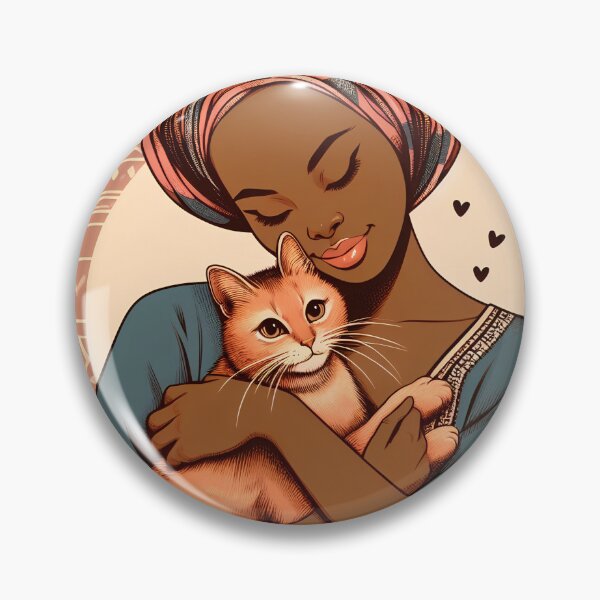 Item preview, Woman hugs cat lovingly, Cat Lover designed and sold by ArtZone1987.