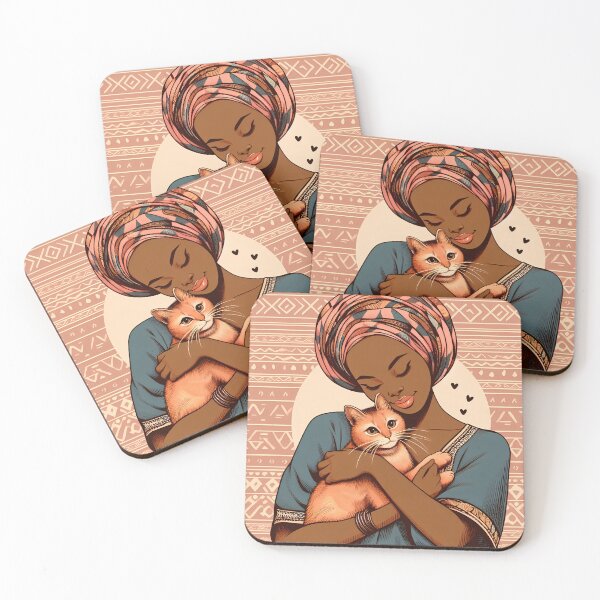 Item preview, Woman hugs cat lovingly, Cat Lover designed and sold by ArtZone1987.