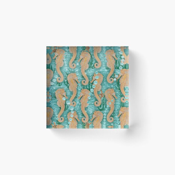 Item preview, Nautical Seahorses Underwater Repeating Pattern designed and sold by rhombusOnion.